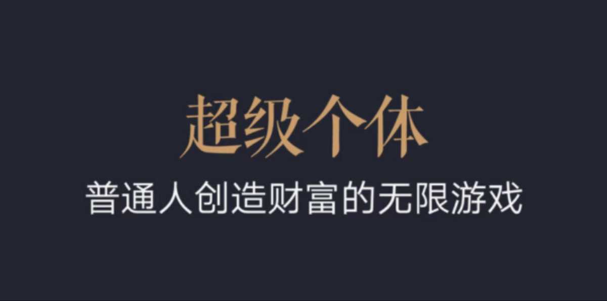 超级个体：2024-2025翻盘指南，普通人创造财富的无限游戏-惠卡乐引流中心