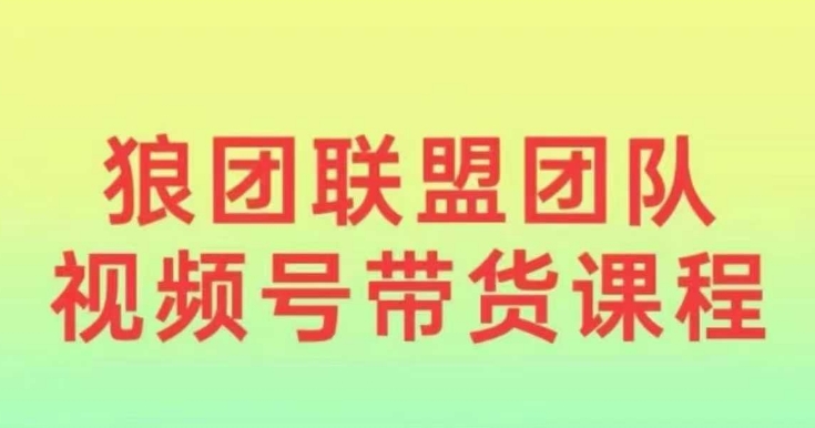 狼团联盟2024视频号带货，0基础小白快速入局视频号-惠卡乐引流中心