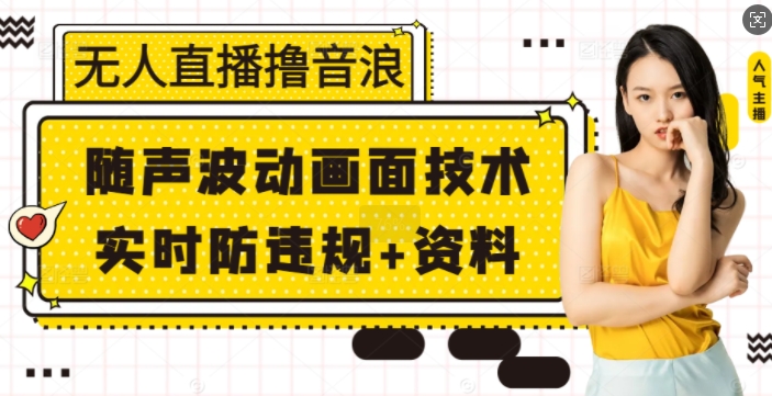 无人直播撸音浪+随声波动画面技术+实时防违规+资料【揭秘】-惠卡乐引流中心