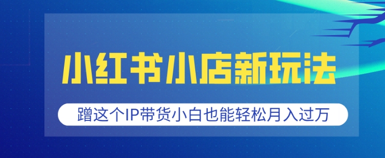 小红书小店新玩法，蹭这个IP带货，小白也能轻松月入过W【揭秘】-惠卡乐引流中心