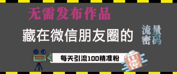 藏在微信朋友圈的流量密码，无需发布作品，单日引流100+精准创业粉【揭秘】-惠卡乐引流中心