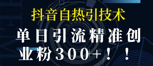 抖音自热引流，单日引流精准创业粉300+-惠卡乐引流中心