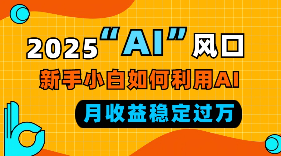 （13821期）2025“ AI ”风口，新手小白如何利用ai，每月收益稳定过万-惠卡乐引流中心